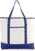DALIX 22" Shopping Tote Bag Heavy Cotton Canvas (Zippered) Navy Blue Anchor...