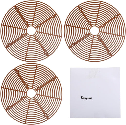 3 Pcs Plant Pot Cover Plant Protector from Animal Plant Pot Grid with Center Cutout Flower Cover Soil Protectors for Plants(Coffee, 11.8 In)...