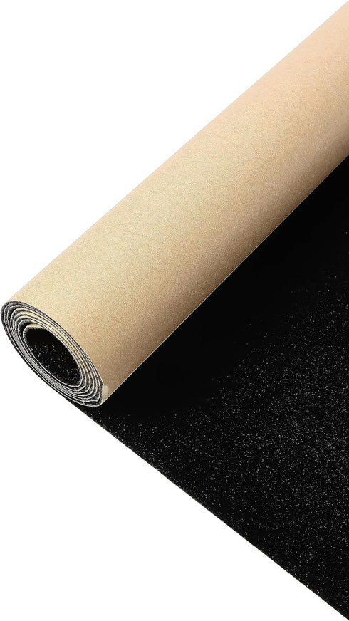 Self-Adhesive Flannel Fabric - 17.2''x60'' Roll Soft Black Adhesive Velvet Flocking Liner for Drawer, Cabinet,Shelves,Jewelry Box, Felt Repair Pat...