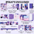 LCLAIDYDY 348 PCS Aesthetic Scrapbook Kit,Scrapbooking Supplies Kit, Junk Journal Supplies Kit with A6 Grid Notebook,Bullet Junk Journals Kit?DIY ...