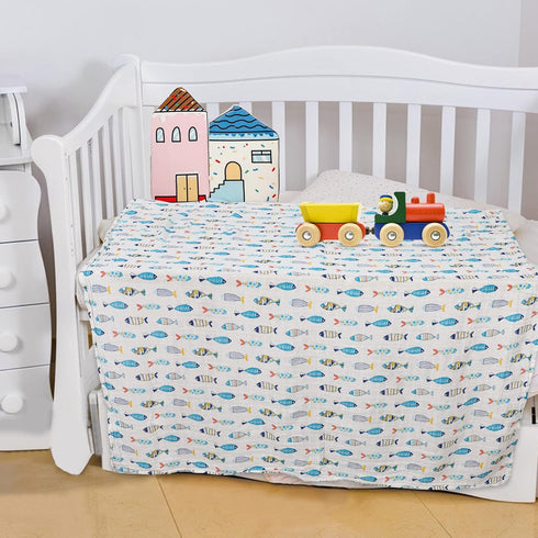 SANNIX Muslin Swaddle Blankets Girl Receiving Baby Blanket Boy Swaddle Blankets for Baby Boy Cute Print Baby Blanket - Lightweight, Breathable, La...