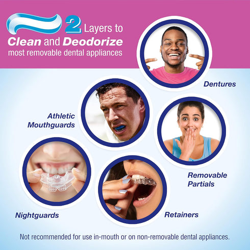 Fresh 'n Brite Denture Cleaning Paste For Dentures, Removable Partial Dentures, Retainers, Mouthguards, Nightguards, Fast Stain Removal, pack of 3...