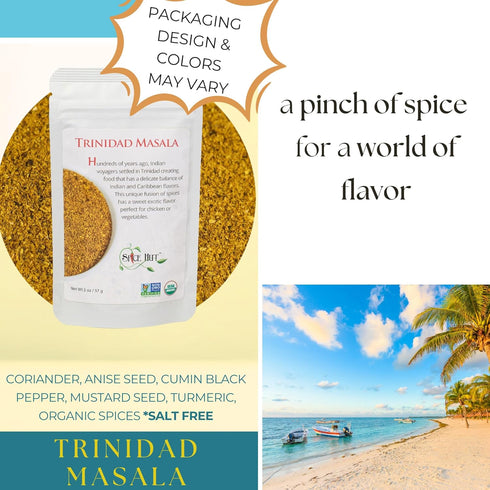 Spice Hut - Trinidad Masala Organic, Salt-Free, Caribbean Spice Blend for Authentic Flavors / Trinidad Seasoning and Curry Spice - Meat Rub, Veget...