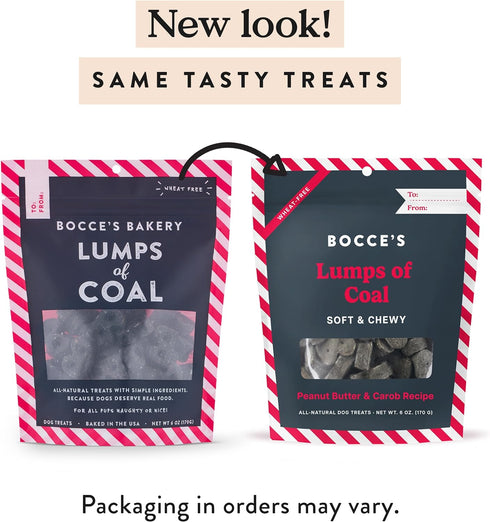 Bocce's Bakery Lumps of Coal Recipe Treats for Dogs, Wheat-Free Everyday Dog Treats, Made with Real Ingredients, Baked in The USA, All-Natural Sof...