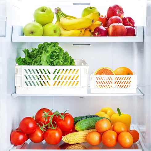 2-Pack Mini Foldable Plastic Baskets for Organizing and Storage, Collapsible Storage Crate for Home Kitchen Bedroom Bathroom Office (5.9x3.8x2.2, ...