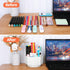 LETURE Desk Organizer, 360-Degree Rotating Pen Pencil Holder, 5 Compartments Desktop Stationary Organizer, Home Office Art Supply Storage Box Cadd...