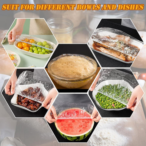 Palksky 200PCS Bowl Covers for Bread Proofing, Bread Cover for Rising, Elastic Plastic Bread Bowl Cover for Bakery Home Baking, Sourdough Bowl Bas...