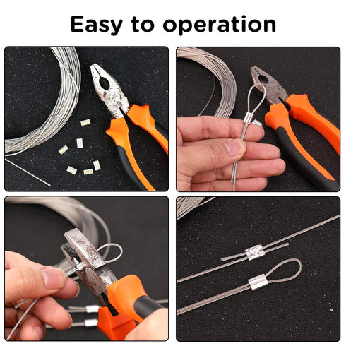 200pcs 1/16" Aluminum Crimping Loop Sleeve, Cable Ferrule Wire Rope Sleeves Loop Sleeve...