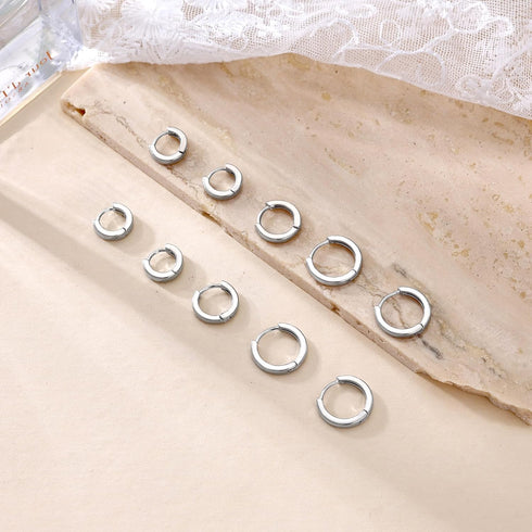 DEARMAY 5 Pairs Silver Huggie Hoop Earring Sets for Women, S925 Sterling Silver Post Small Cubic Zirconia Earrings Jewelry Hypoallergenic Trendy W...