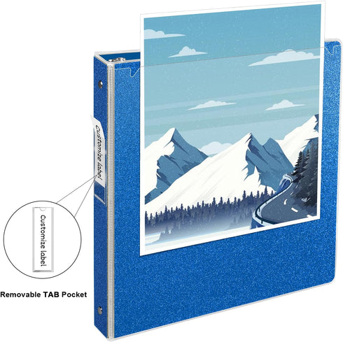 1 Inch Binder 3 Ring Back to School Binders Fashion View Binder with 2 Pockets for Office Supplies, Waterproof, Royal Blue...