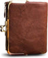 Womens Wallet Small Bifold Rfid Ladies Mini Vintage Coin Purse With Zipper and Kiss Lock (Brown)...