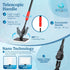 Aquarium Cleaning Tools 7 in 1 - Fish Tank Cleaning Kit with Algae Scraper, Scrubber Pad, Adjustable Telescopic Long Handle, Fish Net, Gravel Rake...