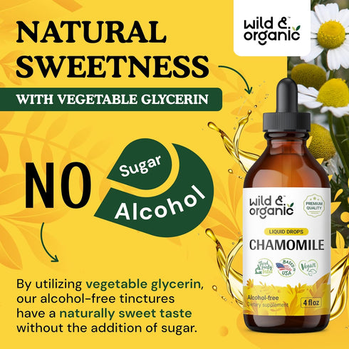 Chamomile Flower Supplement - Organic Chamomile Liquid Extract - Vegan, Alcohol Free Drops - 4 fl oz...