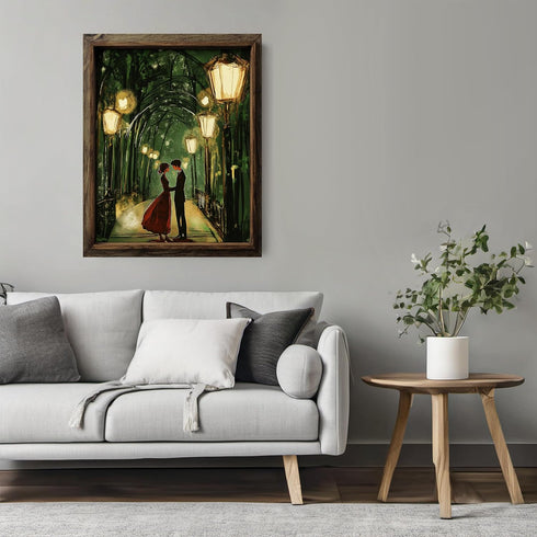 Posterizer 1 pcs-vintage style couple's night out Valentine's day scene -1-Romantic Art-Holiday Poster Collection-Gift for Couples boyfriend girlf...