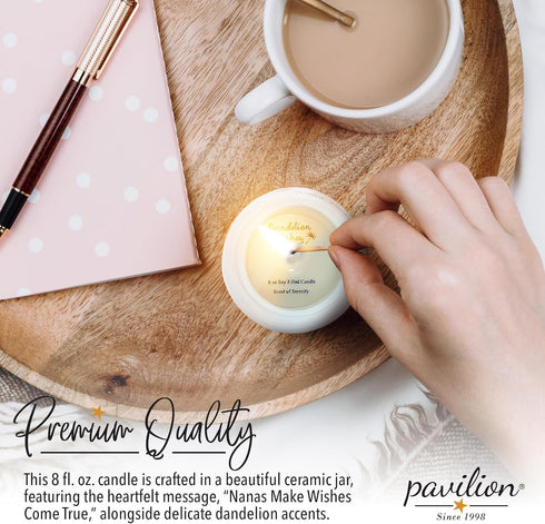 Pavilion Gift Company - Dandelion Wishes 77148 Ceramic Candles Nanas Make Wishes Come True Ceramic Soy Candle...
