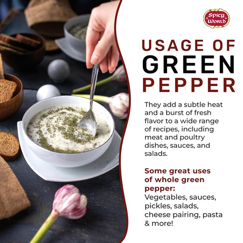 Spicy World Whole Green Peppercorns 4 Oz Bag - Steam Sterilized & All Natural...