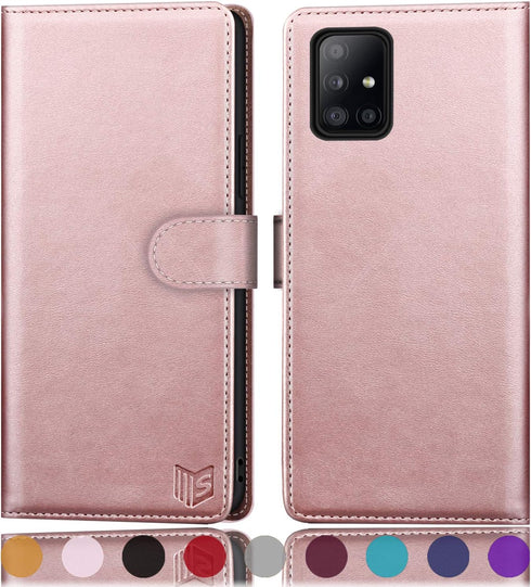 SUANPOT for Samsung Galaxy A71 5G (Non 4G Version) Leather Wallet case with RFID Credit Card Holder Flip Folio Book Phone case Cover for Samsung A...