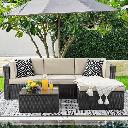 Adabana Outdoor Waterproof Boho Pillow Covers 18x18 Decorative Black and White Outdoor Throw Pillows Cover for Patio Furniture Garden Porch Pack o...