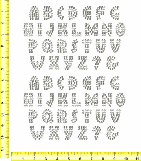 Rhinestone Genie Font-Hopper 1" Magnetic Rhinestone Template, Black...
