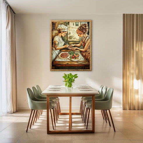 Posterizer 1 pcs-cute couple's cooking class on Valentine's day-Romantic Art-Holiday Poster Collection-Gift for Couples boyfriend girlfriend Husba...