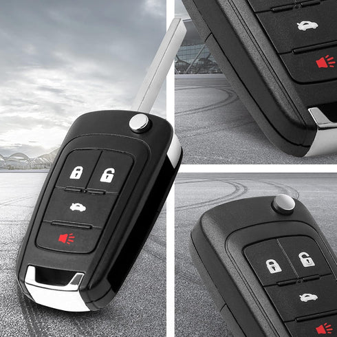 VOFONO Keyless Entry Remote Flip Car Key Fob Fits 2010-2017 Chevy Camaro Cruze Equinox Impala Malibu Sonic/GMC Terrain/Buick Encore Allure Lacross...
