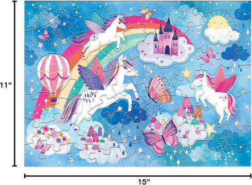 Unicorn Dreams Scratch and Sniff Puzzle from Mudpuppy - 60 Piece Jigsaw Puzzle with 6 Shaped Pieces, Features Colorful Illustrations, 3 Magical Sc...