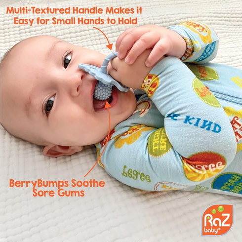 RaZbaby RaZbuddy RaZberry Teether/Pacifier Holder w/Removable Baby Teether Toy - 0M+ - Bpa Free (Dragon)...