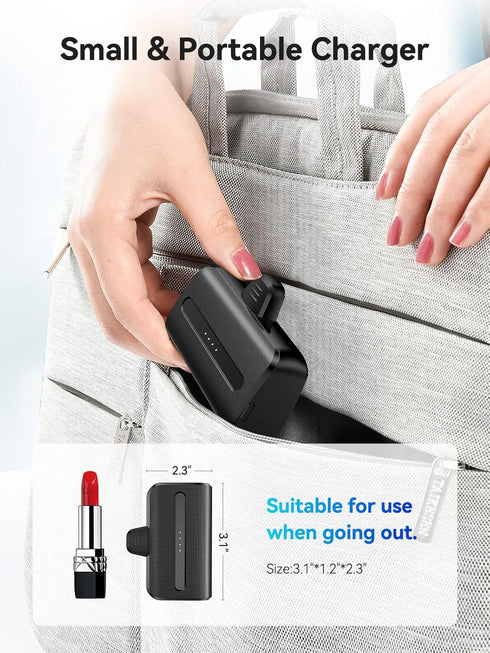 NEWDERY Mini Portable Charger for iPhone, 6600mAh Fast Charging Power Bank, Small Travel Battery Pack Compatible with iPhone 13/14/11/12 Pro Max/i...