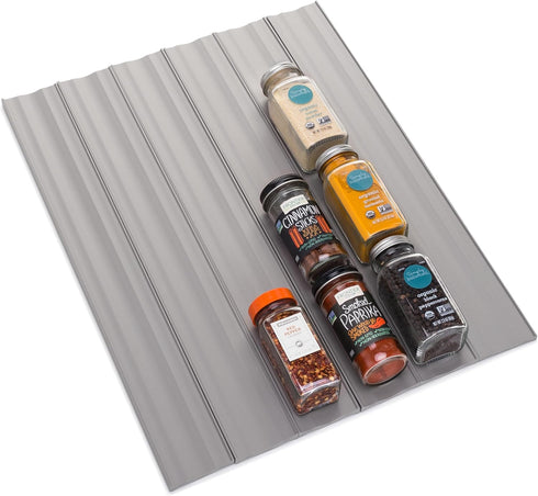 YouCopia SpiceLiner Spice Rack Drawer Organizer (Universal Fit 10’ Roll),Gray...