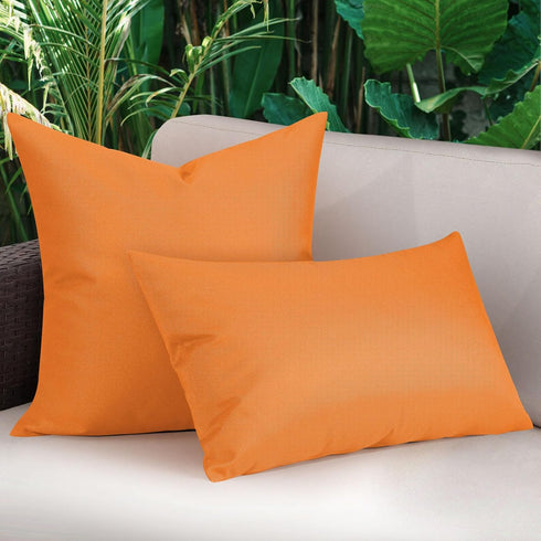 Waterproof Outdoor Throw Pillow Cover, 2 Pack Solid PU Coating Throw Pillow Case UV Protection Garden Cushion Cover for Patio Sofa Couch Balcony 1...