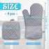 4 Pcs Oven Mitts and Pot Holders,High Heat Resistant 500 Degree Glove with Silicone Non-Slip Surface,Extra Thicken Long Kitchen Cotton Oven Glove ...