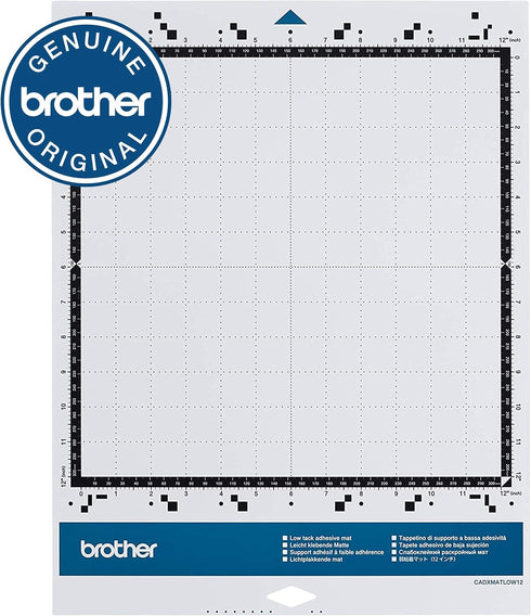 Brother ScanNCut DX Mat CADXMATLOW12, 12" x 12" Low Tack Adhesive for Thin and Delicate Materials, Replacement Accessory...