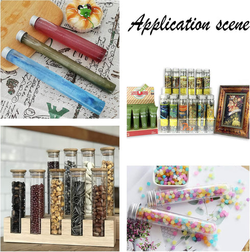 PH PandaHall 100pcs Clear Plastic Tube Bead Containers, Transparent Plastic Small Empty Storage Tubes Bead Container Set Organizers Boxes with Lid...