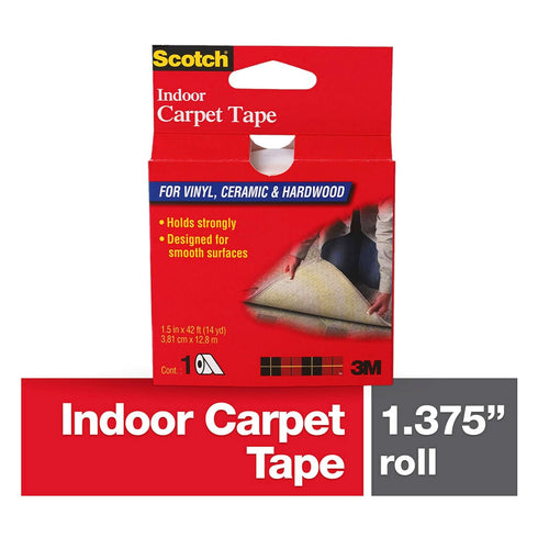 Scotch Indoor Carpet Tape for Vinyl, Ceramic & Hardwood, 1.5 inches by 14 Yards, CT2010, 1 roll...
