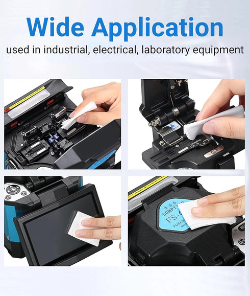 100 Pcs Optical Fiber Wipes,Clean Wipes for Fiber Optics,Dust and lint wipe cloth Optical Fiber End Cleaning Paper for industrial instrument,elect...
