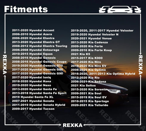 Rexka 50 pcs Trim Panel & Dash Console Clips for Hyundai Kia 84747-2L000 Accent Azera Elantra Sonata Tucson Volster Forte Rio Sorrento Soul...