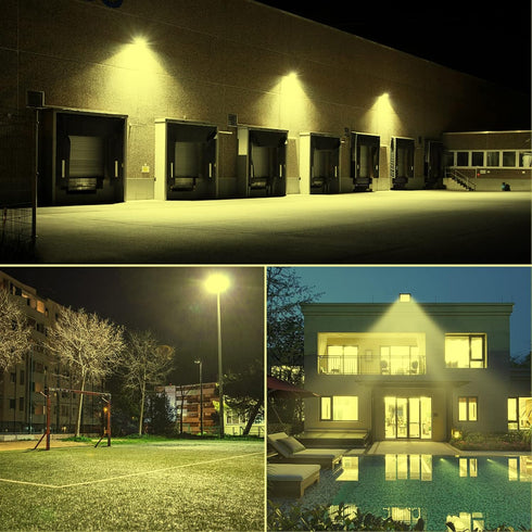 AUXTINGS 10W LED Flood Lights Outdoor Security Lights 1000LM Outside Lamp 4000K Warm White Spot Light Exterior Lighting for Yard Backyard House Co...