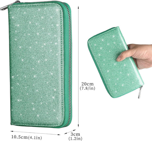 Easyoulife Womens Genuine Leather Credit Card Holder Wallet RFID Secure 36 Slots...