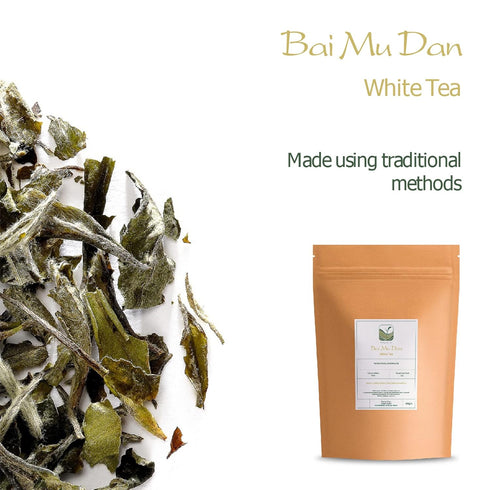 White Peony White Tea - Bai Mu Dan Chinese White Tea - Pai Mu Tan Loose Leaf Tea From China - Baimudan or Paimutan - White Tea Leaves Loose Leaf W...