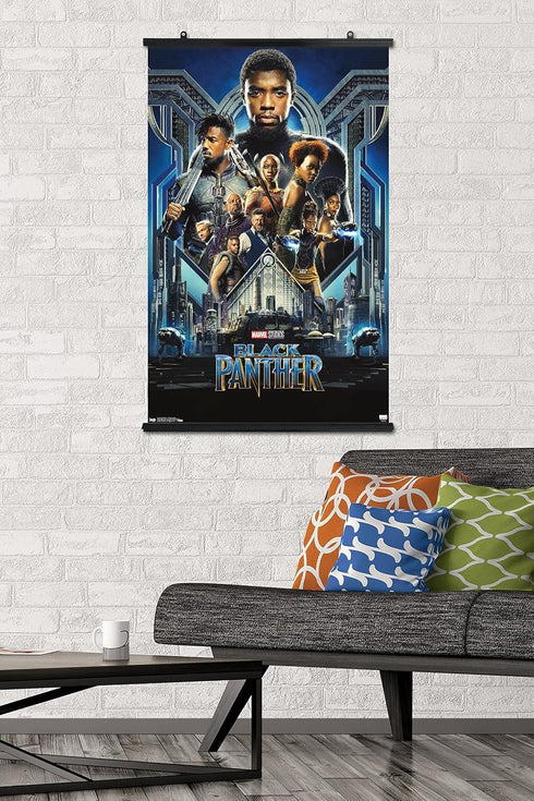 Trends International Marvel Cinematic Universe - Black Panther - Group One Sheet Wall Poster, 22.375" x 34", Premium Poster & Clip Bundle...