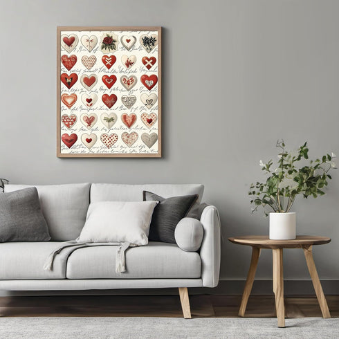 Posterizer 1 pcs-cute heart designs-Valentine's day inspired poster-Romantic Art-Holiday Poster Collection-Gift for Couples boyfriend girlfriend H...