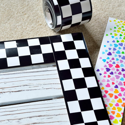 Youngever 52.5 ft Bulletin Board Borders for Classroom Decoration, Checker Design...