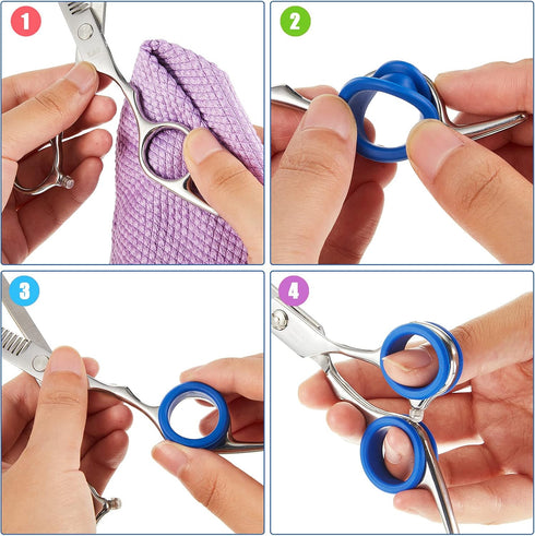 20 Pieces Scissors Finger Rings Silicone Pet Shears Finger Rings rubber finger dog hair scissors for Grooming Scissors Pet Hair Shears...