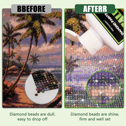 Diamond Painting Sealer Kits 15 OZ with Brushes, Diamond Art Coaster Glue Diamond Sticker Sealer Puzzle High Gloss Glue, 3 Pack 5 OZ Each Bottle...