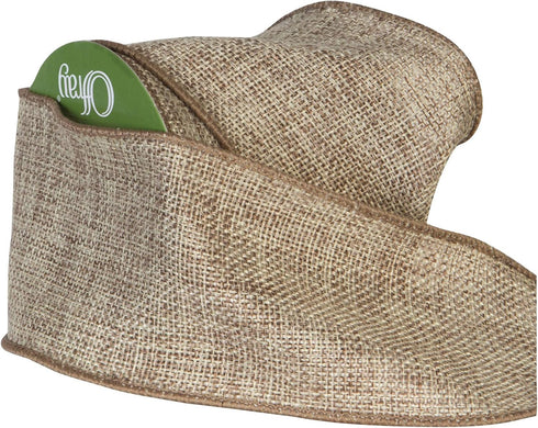 Berwick Offray 2.5" Wide Rustic Saddle Polyester Ribbon, Natural Brown, 4 Yards...