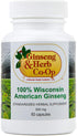 100% Pure Wisconsin American Ginseng Capsules - 500mg. Authentic Panax Quinquefolius. Potent Ground Ginseng Root - No Fillers, Binders or Other Ad...