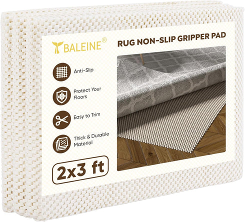 BALEINE Non Slip Rug Pad Rug Gripper for Hardwood Floors, Extra Thick Non Slip Mat Under Carpet (2'x3')...