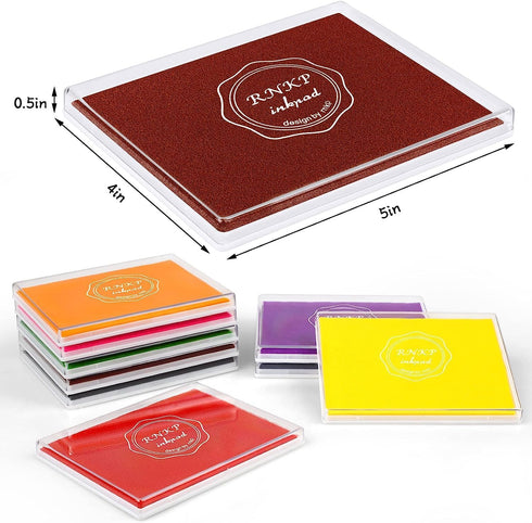 RNKP Large Brown Ink Pad for Rubber Stamps, 5 × 4 inch Ink Stamp Pads Permanent for Paper Wood Fabric (Brown)…...