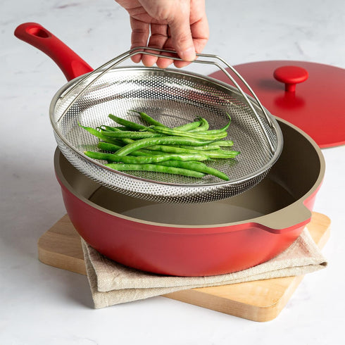 Goodful All-In-One Pan Steamer Basket, Premium Stainless Steel Construction, Dishwasher Safe, Perfect for Steaming Vegetables, Full Handle for Eas...