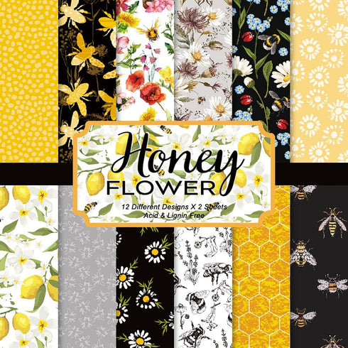 Scrapbook Paper Pad, 24 Sheets Scrapbooking Supplies Paper, 6"×6” Patterned Cardstock Paper, Cardmaking Craft Paper Pack for Planners Journals Bac...
